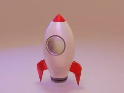 Rocket ship Low-poly 3D model