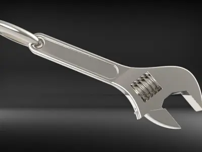 Wrench pendant silver gold printable jewelry  3D print model