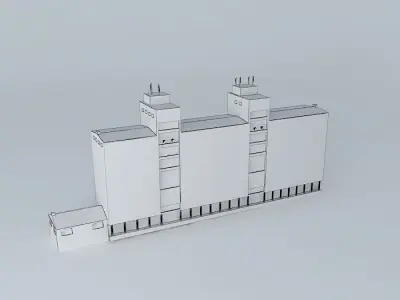 Sisak Harbor storage Low-poly 3D model