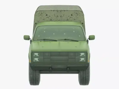 Military Cargo Pickup Truck Vehicle Army Game Ready Low-poly 3D model