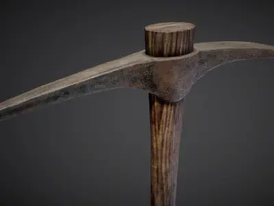 Railroad Pickaxe Low-poly 3D model