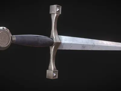 Medieval Knight Sword 01 Low-poly 3D model