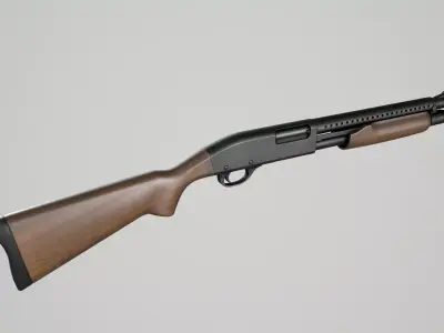 Pump Action Shotgun Low-poly 3D model buy