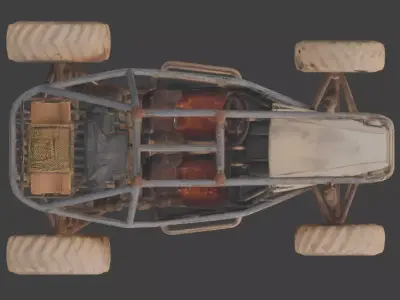 Wild West Sand Buggy Low-poly 3D model
