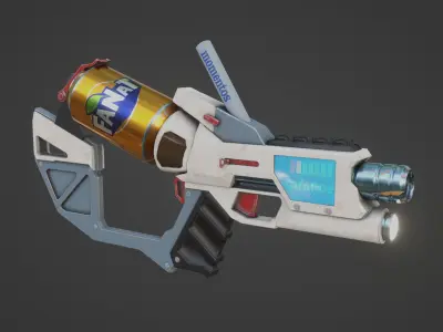 Foodgun soda gun Low-poly 3D model
