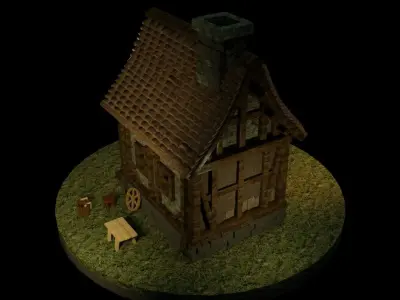 Epic Medieval House Low-poly 3D model