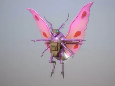 Stylized Military Fly Game-Ready Low-poly 3D model