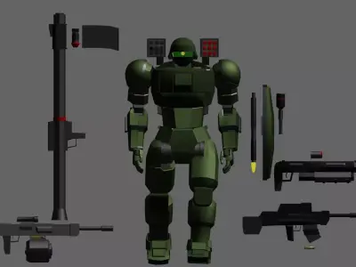 Mecha Mobile Suit-Krieger  Free low-poly 3D model