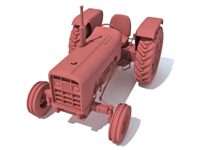 Detailed Classic Tractor 3D model