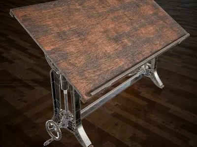 Wooden Workbench Low-poly 3D model