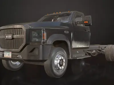 Medium Duty Truck VX400 - Chassis Low-poly 3D model