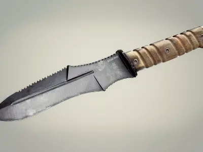 Knife Low-poly 3D model 3