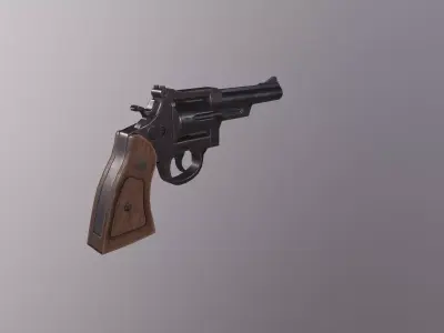 3d Revolver Low-poly 3D model