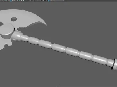 Low Poly Fantasy Battle Axe  Stylized Game-Ready Weapon 3D Model Low-poly 3D model