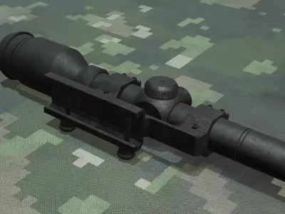 Tactical Sniper Scope - PBR - Game Ready 3D model