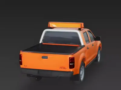 Realistic Maintenance Pickup Truck 3D Model Low-poly 3D model