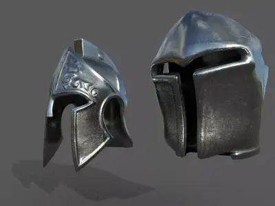 Helmet Low-poly 3D model metal Low-poly 3D model