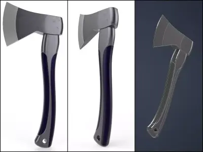 Axe M04 - with STL Low-poly 3D model