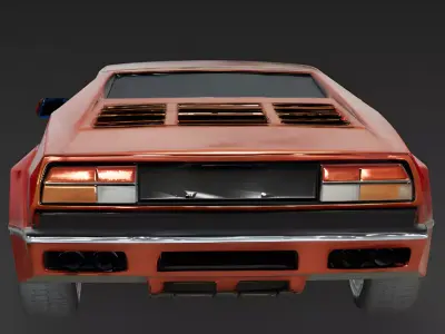 Realistic Retro Wedge Supercar 3d model Low-poly 3D model