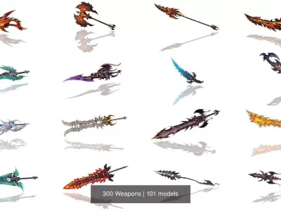 300 Weapons 3D Model Pack