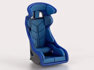 Racing Sport Seat V01 Blue Low-poly 3D model