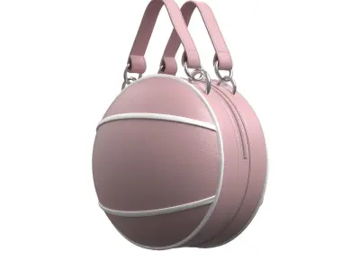 Pink Leather Ball Bag 3D model