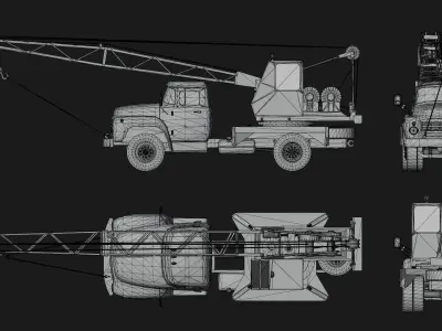 Mobile Crane Low-poly 3D model purchase