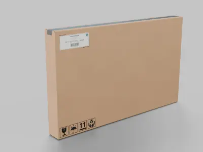 Long Deep Cardboard Box - Rigged and Fully Customizable Low-poly 3D model