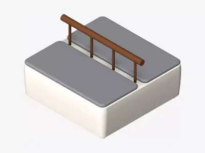 Seat - Bench - Simplicity - 4 Seat Low-poly 3D model