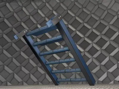 Sci-Fi Stairs - 14- Blue Version Low-poly 3D model