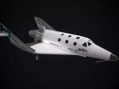 Virgin galactic spaceship Low-poly 3D model