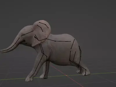 African baby elephant Free low-poly 3D model