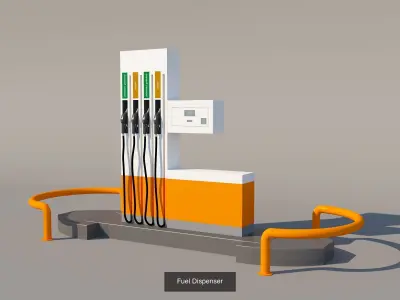 Gas Station Dispensers 3D Model Pack