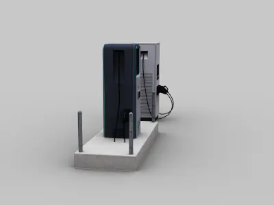 Electric Vehicle Chargers pack 3 Low-poly 3D model