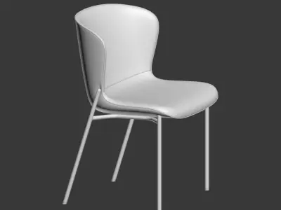 Dining Set oval table 3D model