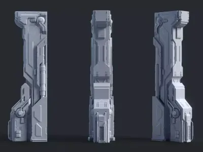 Sci Fi Parts Kit Pack Vol 02 A PBR Free low-poly 3D model