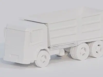 Low Poly Dump Truck Free low-poly 3D model