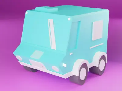 3D Van Low-poly 3D model