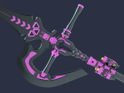 Cyberpunk Cosplay Axe 3D Model Stl 3D print model