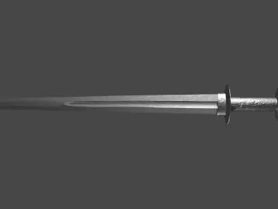 Excalibur sword with Khora handle Low-poly 3D model