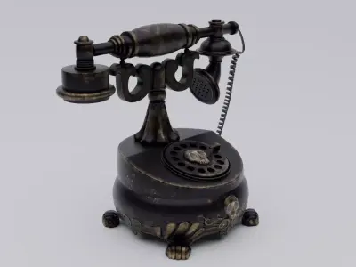 Victorian Ornamented Vintage Telephone Low-poly 3D model