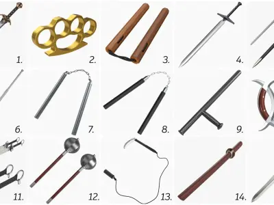 Various PBR weapons 3D Model Pack