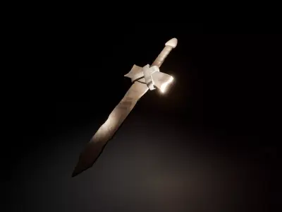 Training wooden sword Low-poly 3D model