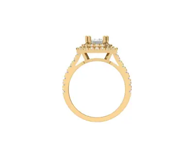Emerald Solitaire Ring 3D print model 26