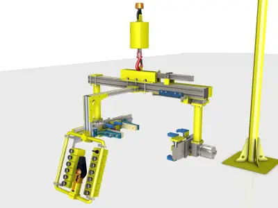 Industrial Manipulator Low-poly 3D model
