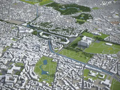 Bucharest - city and surroundings 3D model
