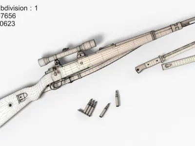 Karabiner 98K Low-poly 3D model shop