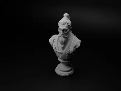 Mongol Archer Bust Chess 3D print model buy