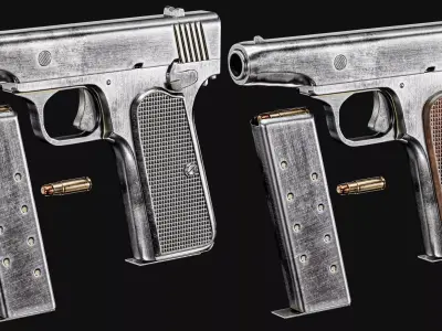 New Nambu M57B Pistol Japanese Low-poly 3D model