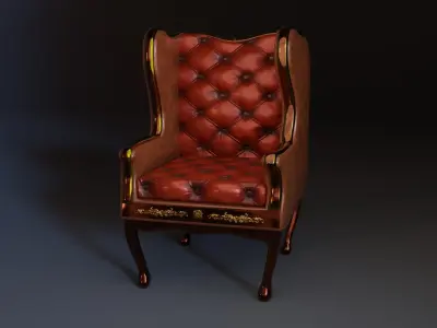 Victorian Armchair Low-poly 3D model